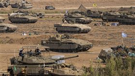 以色列坦克，裝甲部隊，集結加薩邊境，地面進攻。（圖／美聯社／達志影像）