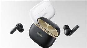 realme Buds T300延續前代設計風格，帶來動感黑、活力白雙色。