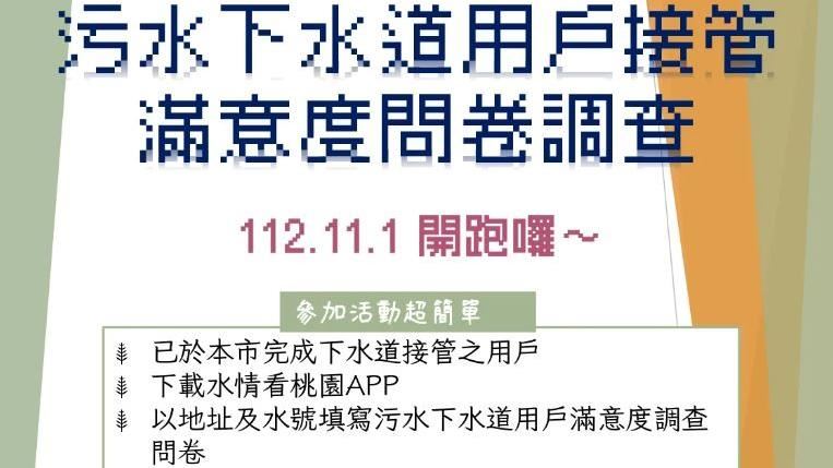 送禮券了！桃水務局這項滿意度調查將開跑