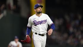 ▲遊騎兵派出季後賽4場全勝的王牌投手Nathan Eovaldi擔任世界大賽首戰先發。（圖／美聯社／達志影像）