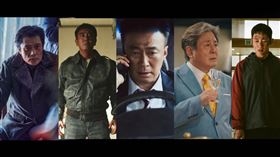 入圍大鐘獎影帝李秉憲（左起）、柳承龍、李星民、崔岷植、丁海寅。（組合圖／Netflix、Disney+提供）