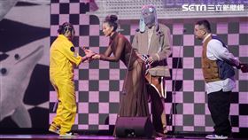 蔡詩芸、陳星翰、迪拉出席金音獎擔任頒獎人。（圖／記者楊澍攝影）