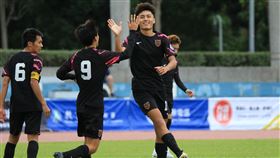 黃偉傑帽子戲法帶領AC Taipei擊敗銘傳大學。（圖／企甲聯賽提供）