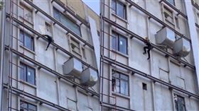 跑酷冠軍「杜杯」攀爬海霸王外牆。（圖／取自Instagram）