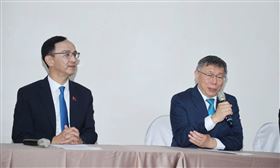 柯文哲、朱立倫說明政黨協商會議結論（圖／記者邱榮吉攝影）。