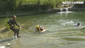 台中太平區北田大橋1男子溺水，救起無呼吸心跳。（圖／民眾提供）