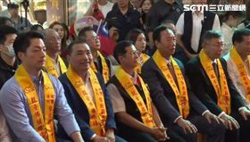 ▲蔣萬安侯友宜郭台銘柯文哲葫蘆寺參拜