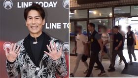 ▲警方帶回余姓男子等3人，全案報請士林地檢署擴大偵辦。傳出羅時豐的小兒子也在其中。（圖／翻攝畫面、記者楊澍攝）