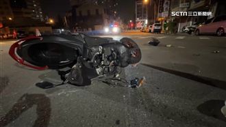 無號誌路口機車對撞汽車　外送員倒地送醫