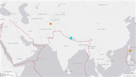 尼泊爾發生規模5.6地震（圖／翻攝自USGS）