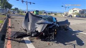 2400萬法拉利失控自撞！租車卻釀打滑撞毀　駕駛背景曝：從事房地產