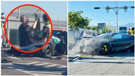 法拉利,自撞,石家杰,宜蘭（圖／翻攝畫面）