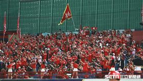 ▲台灣大賽首戰，味全龍球迷吶喊加油。（圖／記者劉彥池攝影）