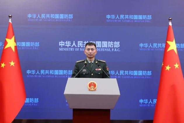 中國國防部新聞發言人張曉剛。（圖／翻攝自央視）