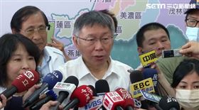 ▲柯文哲出席曾尹儷競選總部成立大會並受訪