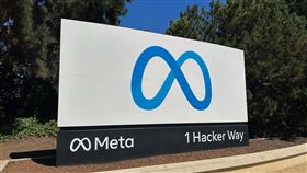 Meta總部入口招牌 訪客最愛打卡Meta加州總部入口旁設有大型招牌，是訪客最喜歡的打卡地點之一。中央社記者吳家豪加州攝  112年9月30日