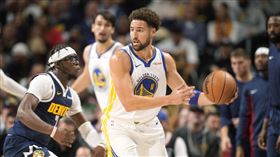 ▲「K湯」湯普森（Klay Thompson）追平一擊溜手。（圖／美聯社／達志影像）