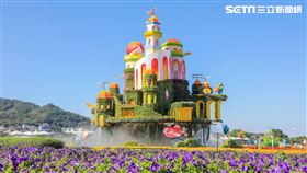 台中國際花毯節，盧秀燕，開箱，漂浮城堡。（圖／台中市政府提供）