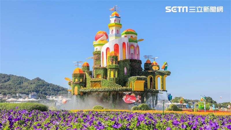 台中花毯節明登場　主毯「漂浮花都」啟用
