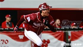 ▲台灣大賽第5戰，樂天桃猿右外野手成晉敲安後怒吼。（圖／記者劉彥池攝影）