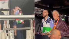 ▲泰勒絲（Taylor Swift），特拉維斯（Travis Kelce）。（圖／翻攝自X）