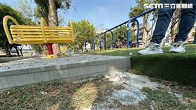 台中大里區在十九甲健康公園跌倒受傷，落差，高低差。（圖／翻攝畫面）