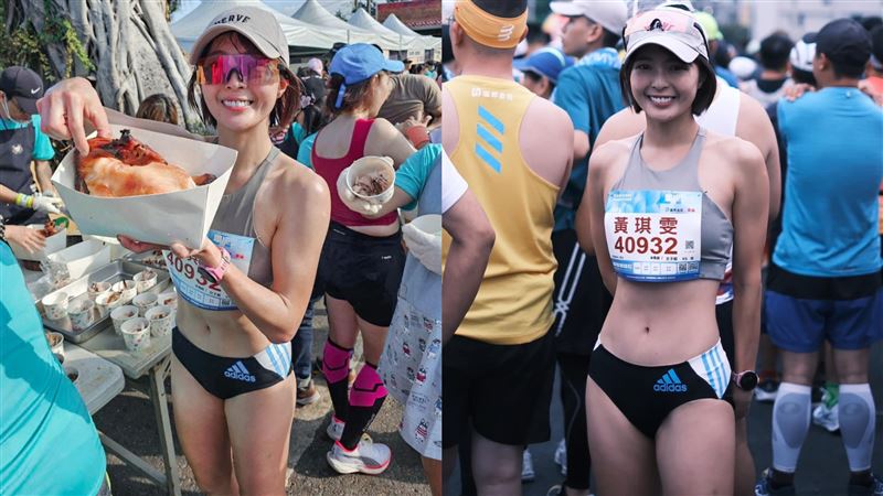 黃沐妍跑田中馬拉松！補給被鄉親美食塞爆