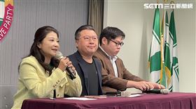 ▲民進黨發言人林楚茵、張志豪、律師許渝澤召開記者會（圖／記者高逸帆攝影）