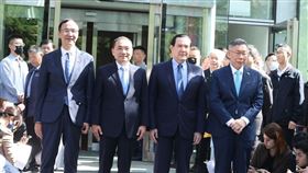 藍白合政黨協商二次會朱立倫侯友宜馬英九柯文哲四人會後一同受訪（圖／記者邱榮吉攝影）