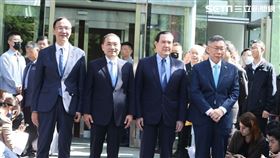 藍白合政黨協商二次會朱立倫侯友宜馬英九柯文哲四人會後一同受訪（圖／記者邱榮吉攝影）