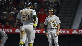 ▲運動家隊後年開始客場球衣上還會是奧克蘭的字樣？本週揭曉。（圖／美聯社／達志影像）