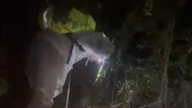 單攻合歡西北峰，2德國登山客，下切溯溪，合歡山溪溪水湍急受困，幸運獲救(圖／翻攝畫面)