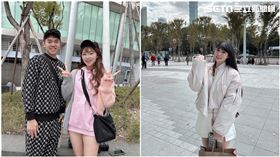 YouTuber彼得爸與樂天女孩曲羿、筱晴大巨蛋觀賽，記者劉沛妘攝影