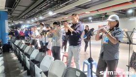 ▲大巨蛋測試賽，官方應援團現場演奏。（圖／記者劉彥池攝影）