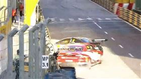 郭富城撞車翻攝自MACAU GRAND PRIX 官方影片