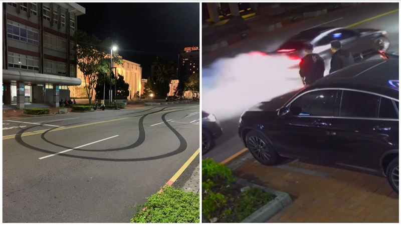 新竹市議會前囂張燒胎「整車冒煙」畫面曝