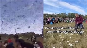 捷克導演巴托舍克Kamil Bartoshek空中撒錢（圖／翻攝自X）