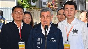 行政院長陳建仁今（21）日上午出席「倉前安居社會住宅開工動土典禮」。（圖／行政院提供)