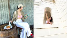 阿喜「穿比基尼吃早餐」（圖／翻攝自阿喜IG）