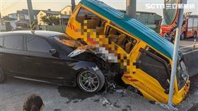 新／彰化娃娃車車禍掉進排水溝 多童送醫(圖/翻攝畫面)