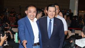 1123藍白合協商，侯友宜、馬英九、朱立倫抵達君悅飯店見柯文哲、郭台銘。（圖／記者邱榮吉攝影）