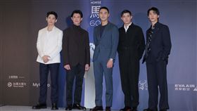 金馬入圍午宴，影帝入圍者林柏宏（左起）、吳慷仁、阮經天、王柏傑、許光漢。（圖／記者楊澍攝影）