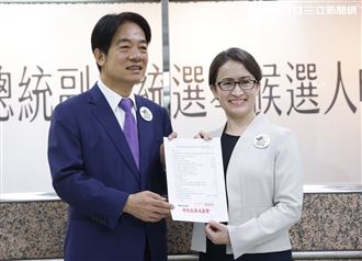 賴清德、蕭美琴中央選委會登記參選正、副總統。（圖/記者邱榮吉攝影）