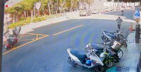 中女警騎車出勤遭撞　頭部重創送醫急救中（圖／翻攝畫面）