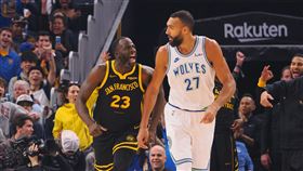 ▲勇士格林（Draymond Green）、灰狼戈貝爾（Rudy Gobert）。（圖／美聯社／達志影像）