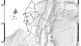 台南27日晚間發生規模3.5地震，震央位於安定區。（圖／氣象署）