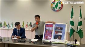 台中市議員蔡耀頡開記者會，控藍白3位立委候選人誹謗及意圖使人不當選。（圖／蔡耀頡服務處提供）