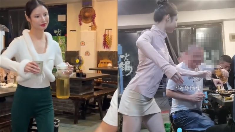 火鍋店正妹機器人店員　端茶喝飲料網看傻