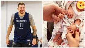 ▲東契奇（Luka Doncic）女兒出生，缺席獨行俠賽事。（組合圖／翻攝自東契奇IG）