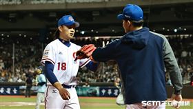 ▲亞錦賽開幕戰，台灣隊先發投手徐若熙6局僅挨2安。（圖／記者劉彥池攝影）